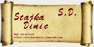 Stajka Dinić vizit kartica